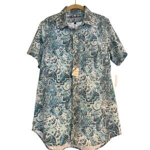 New Robert Graham Blue Art Paisley Print Sz S Classic Fit Pocket Shirt Sleeves